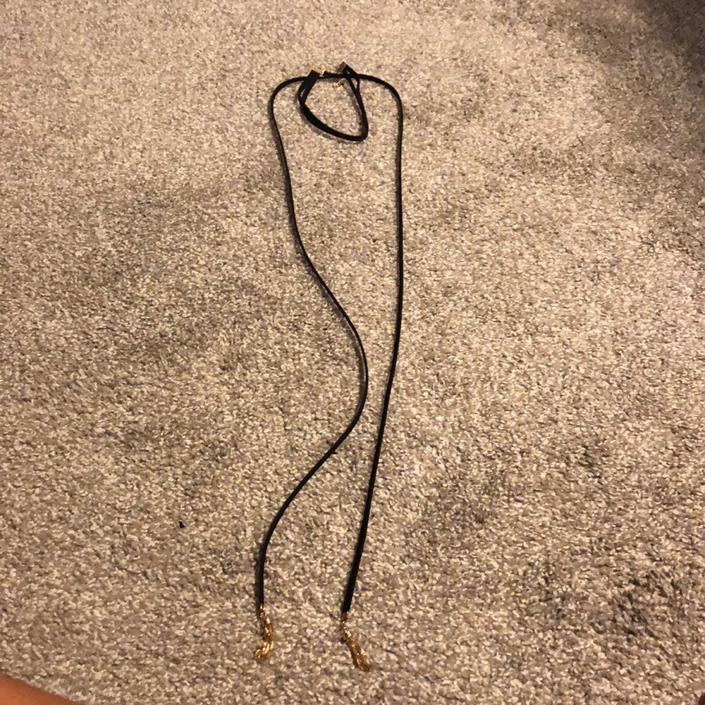 BaubleBar Choker Necklace Black and Gold